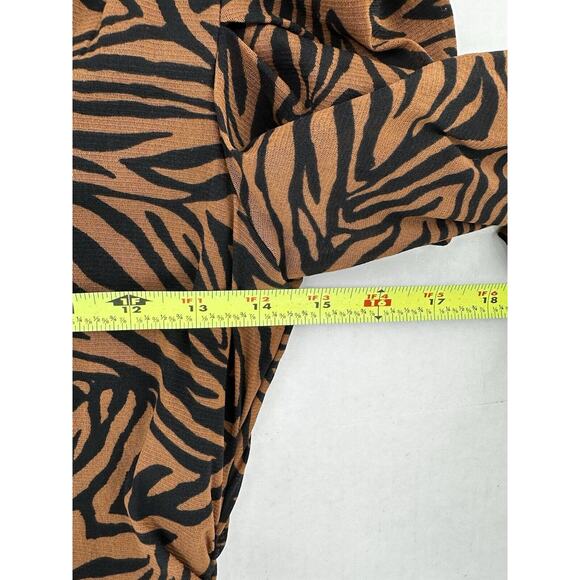 Diane Von Furstenberg Maxi Dress Sz M Animal Print Mesh Rouched Party Event - Picture 13 of 16